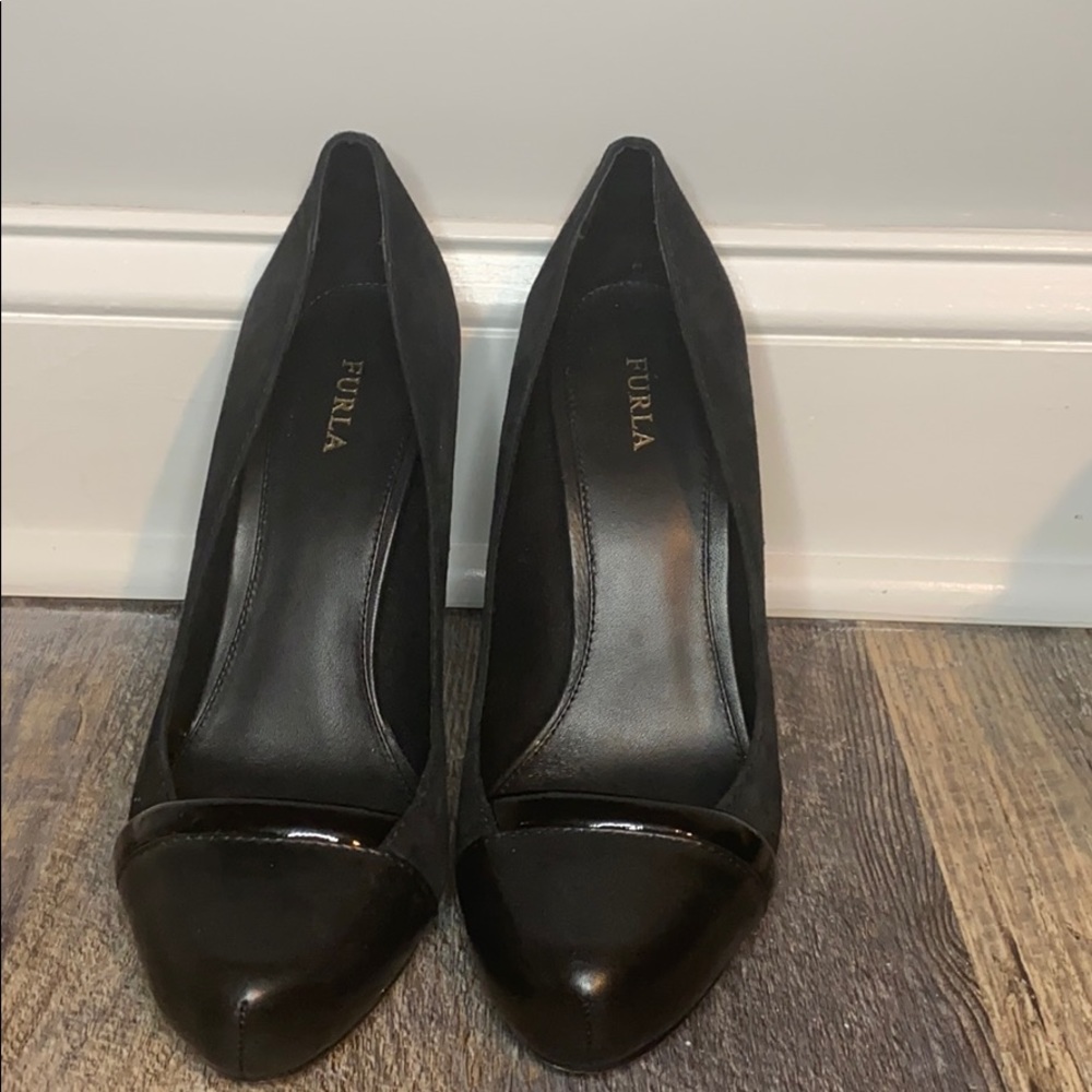 Furla Black leather & suede shoes Size 39